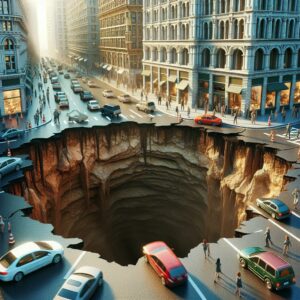 Giant sinkhole appearing unexpectedly