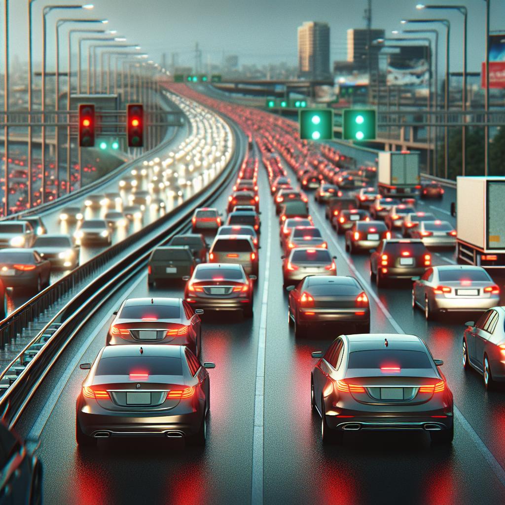 Traffic jam on highway