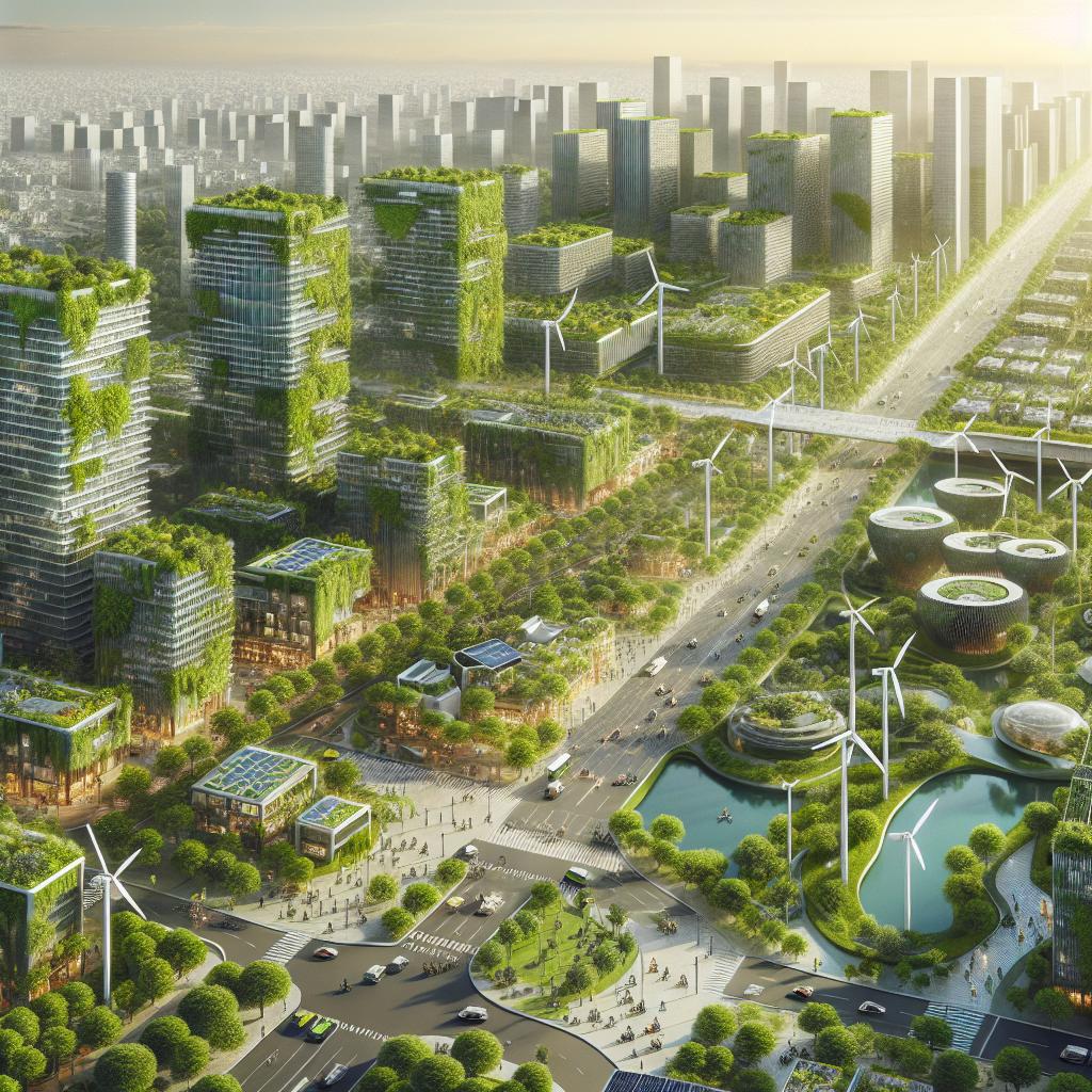 Green city sustainability concept.