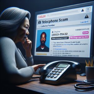 Telephone scam awareness concept