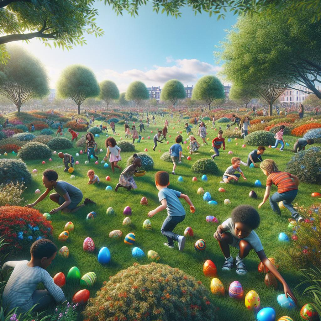 Colorful egg hunt image