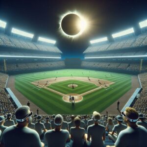 Solar eclipse baseball game.