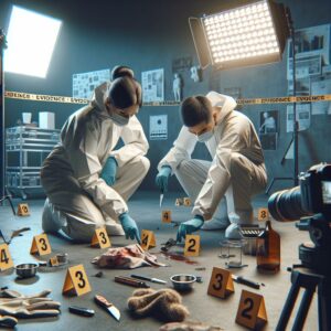 Crime scene evidence collection.