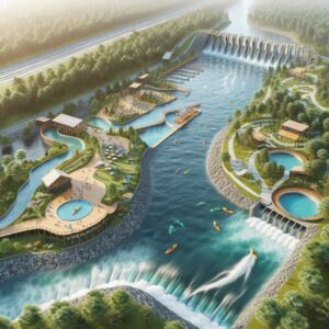 "Whitewater park project rendering"