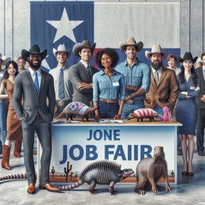 Texas-themed job fair.