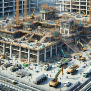 "Construction site development progress"