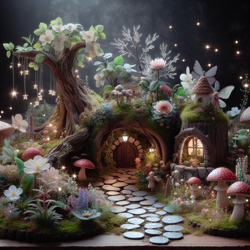 Enchanted fairy garden layout.