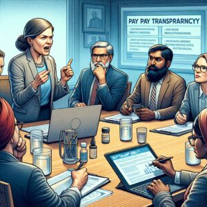 "Faculty discussing pay transparency"