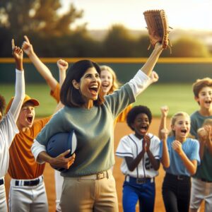 Softball coach announcement celebration