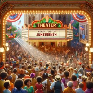 Juneteenth celebration at theater.