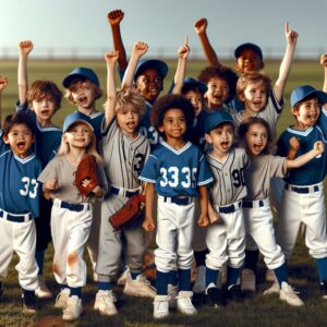 Celebratory Little League TeamPortrait