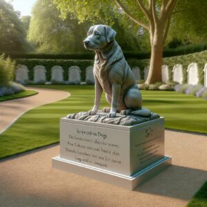 Dog memorial statue erected.