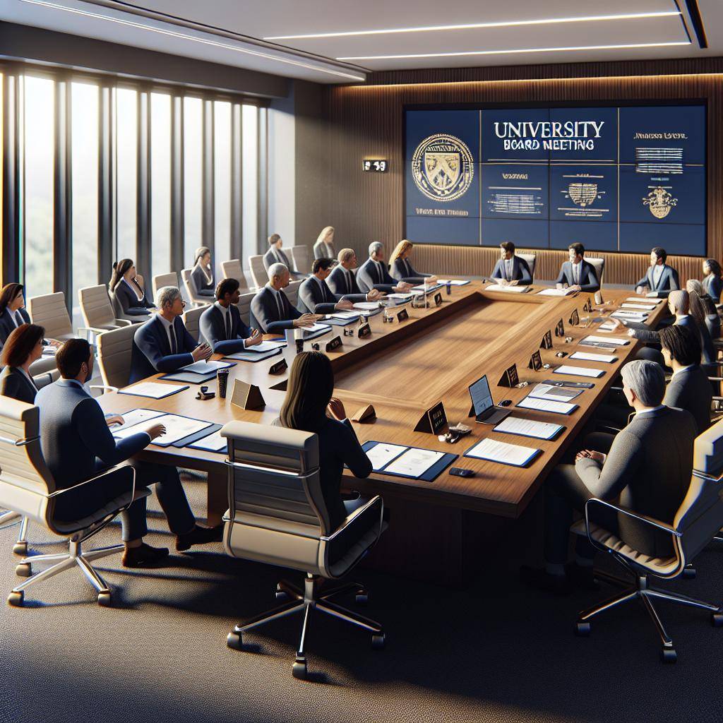University board meeting illustration