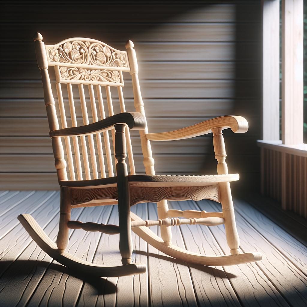 Empty rocking chair illustration.