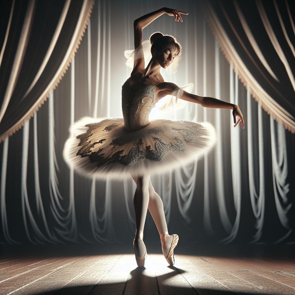 Graceful ballerina performing solo.