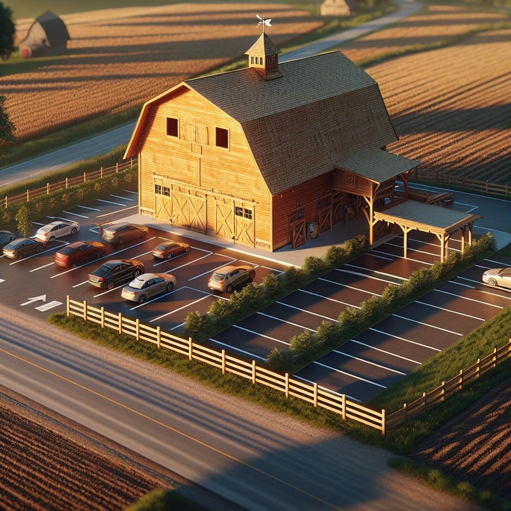 Dairy barn parking reimagined.