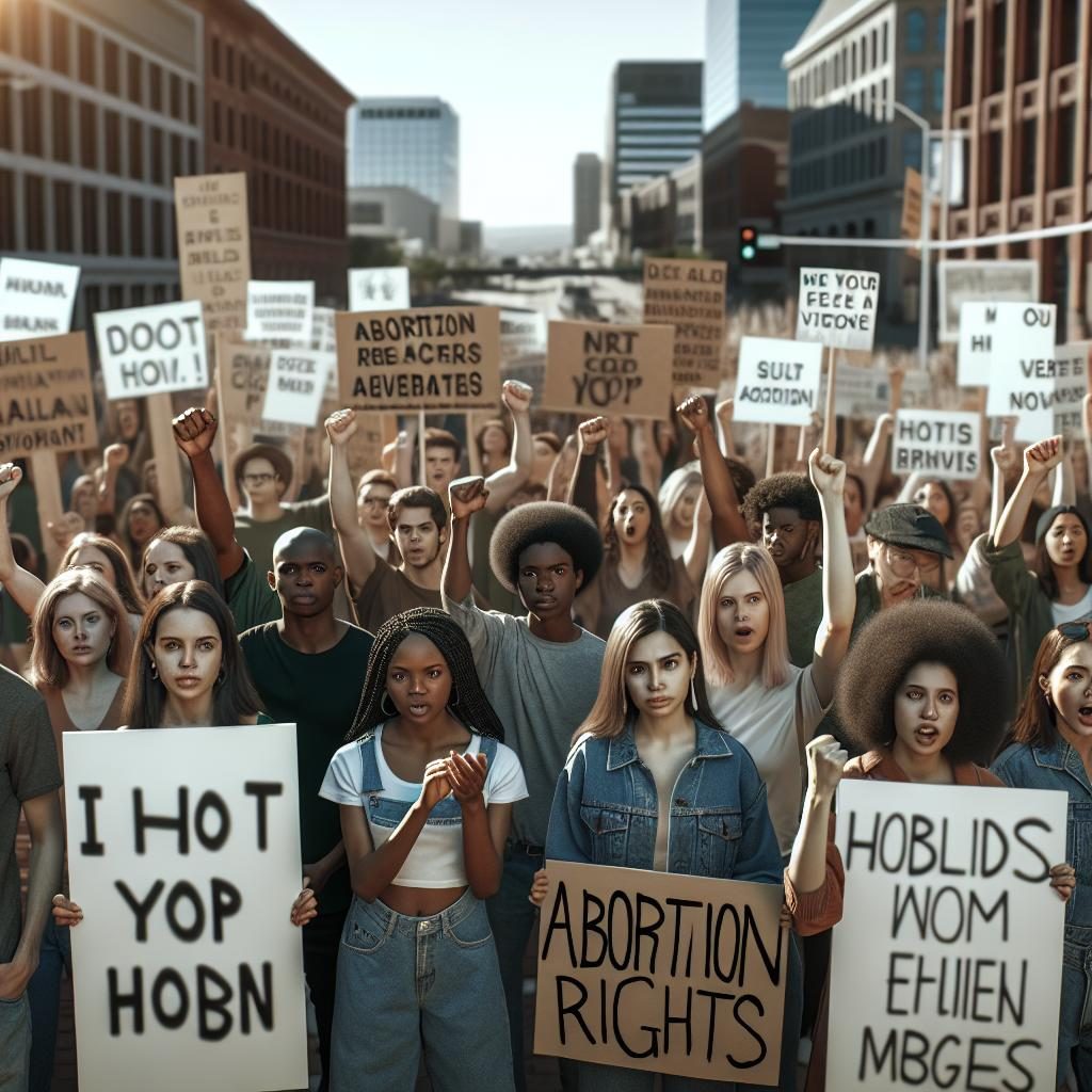 Activists protesting abortion rights.