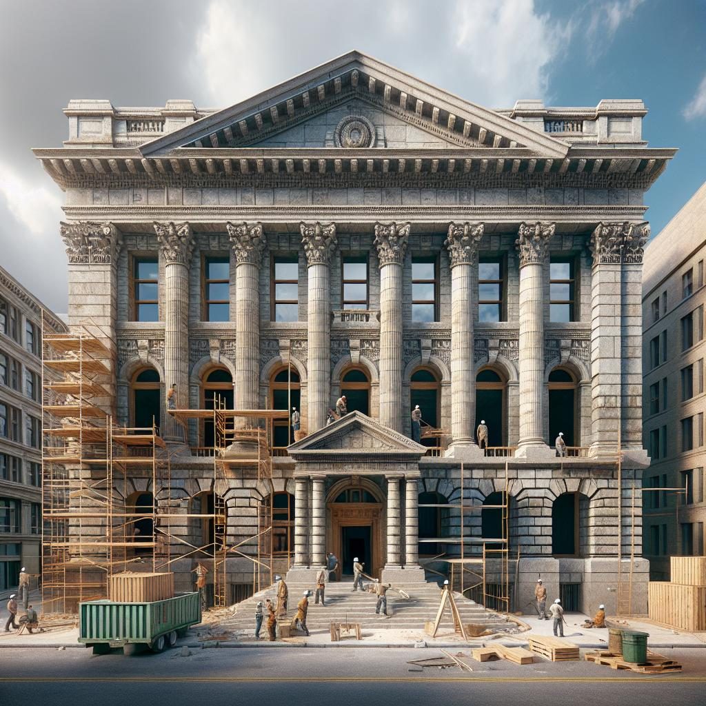 Historic bank building restoration.