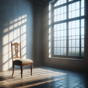 Lonely chair by window