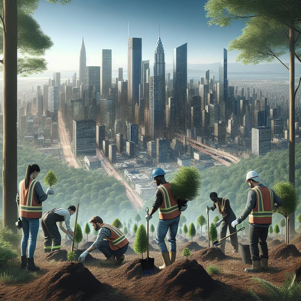 "Urban trees being planted"