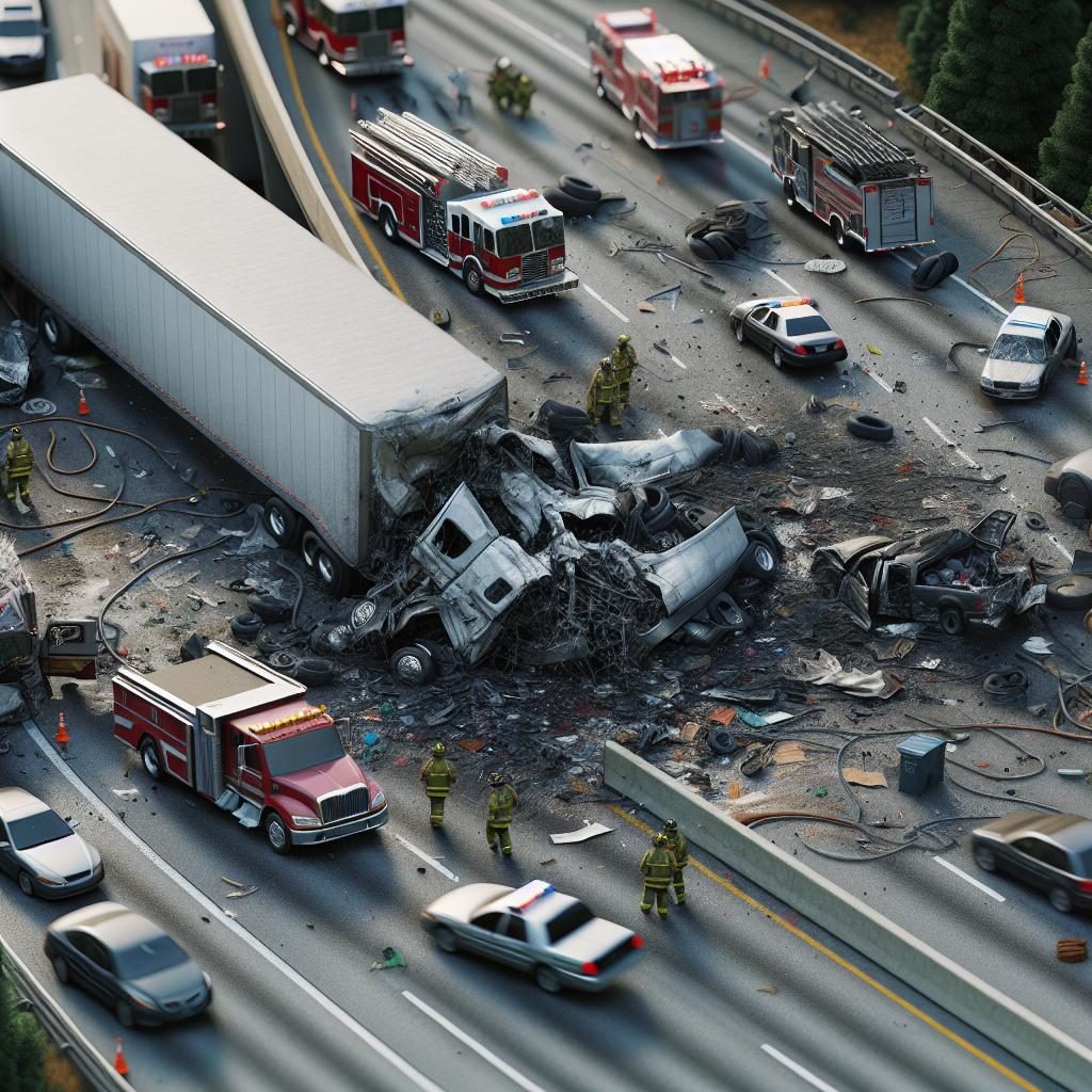 Semi-truck accident aftermath