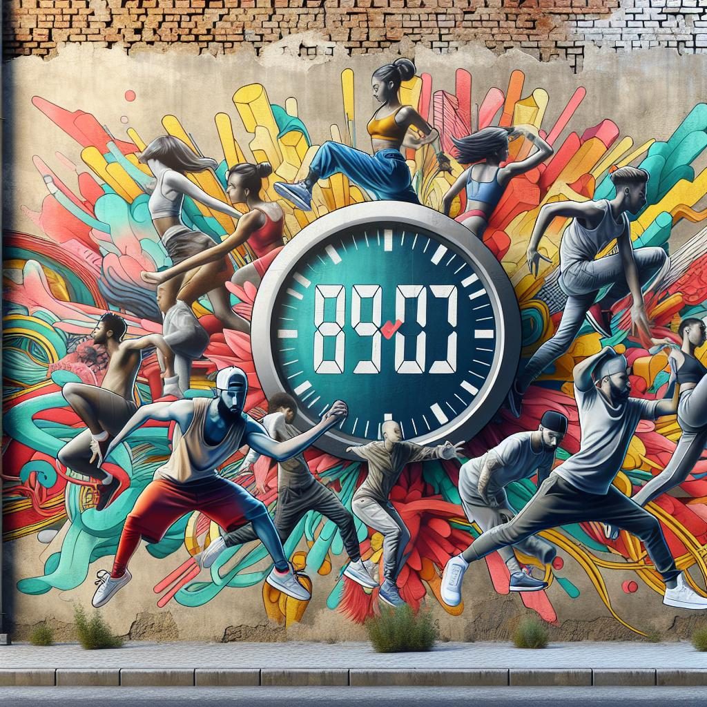 TikTok dance challenge mural.