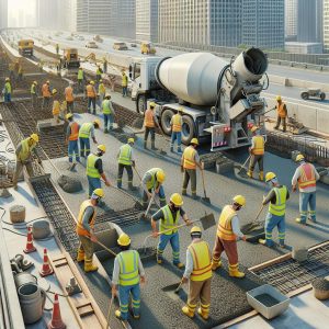 Construction of pedestrian path.