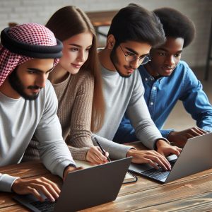 Students with Laptops Together