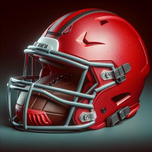 Vibrant Red Football Helmets