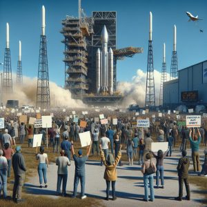 SpaceX rocket launch protest