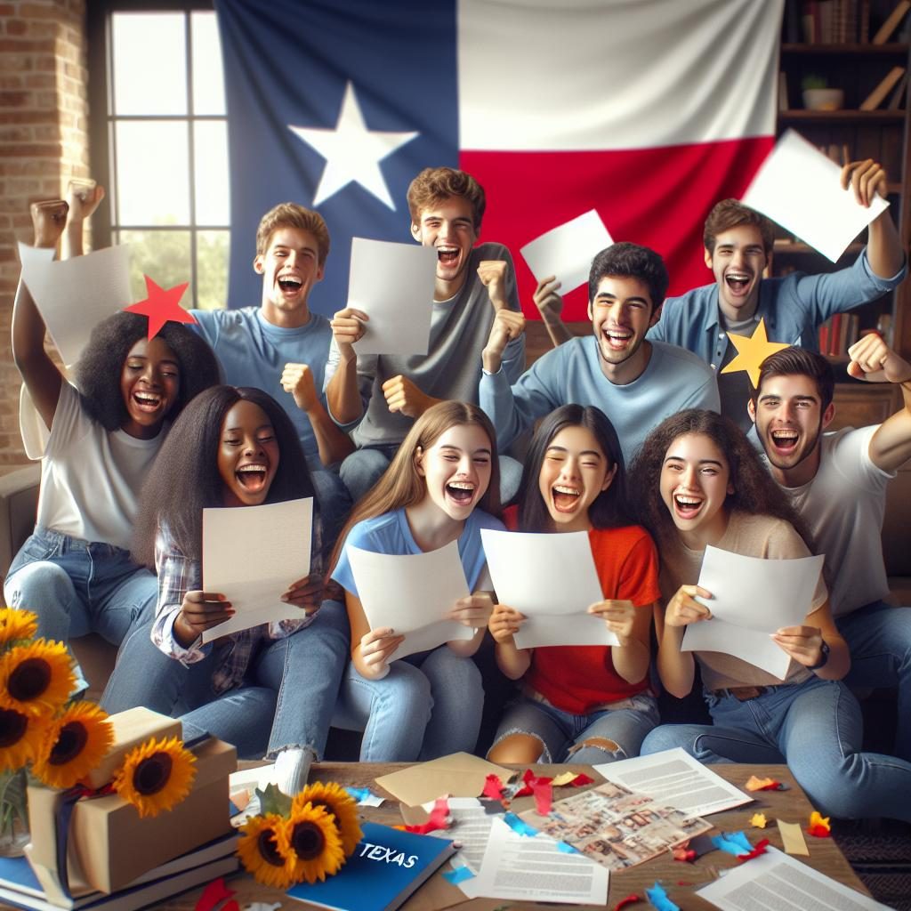 Texan Students Celebrating Acceptance