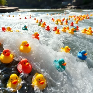 Rubber Ducks Take the Plunge in Bowling Green’s First-ever Duck Drop!