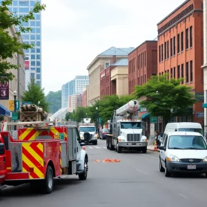 Construction and utility work in Bowling Green, Kentucky.