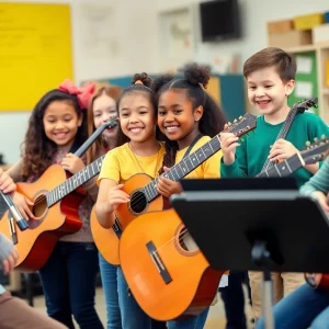 Young musicians from Bulldog Beat practicing together