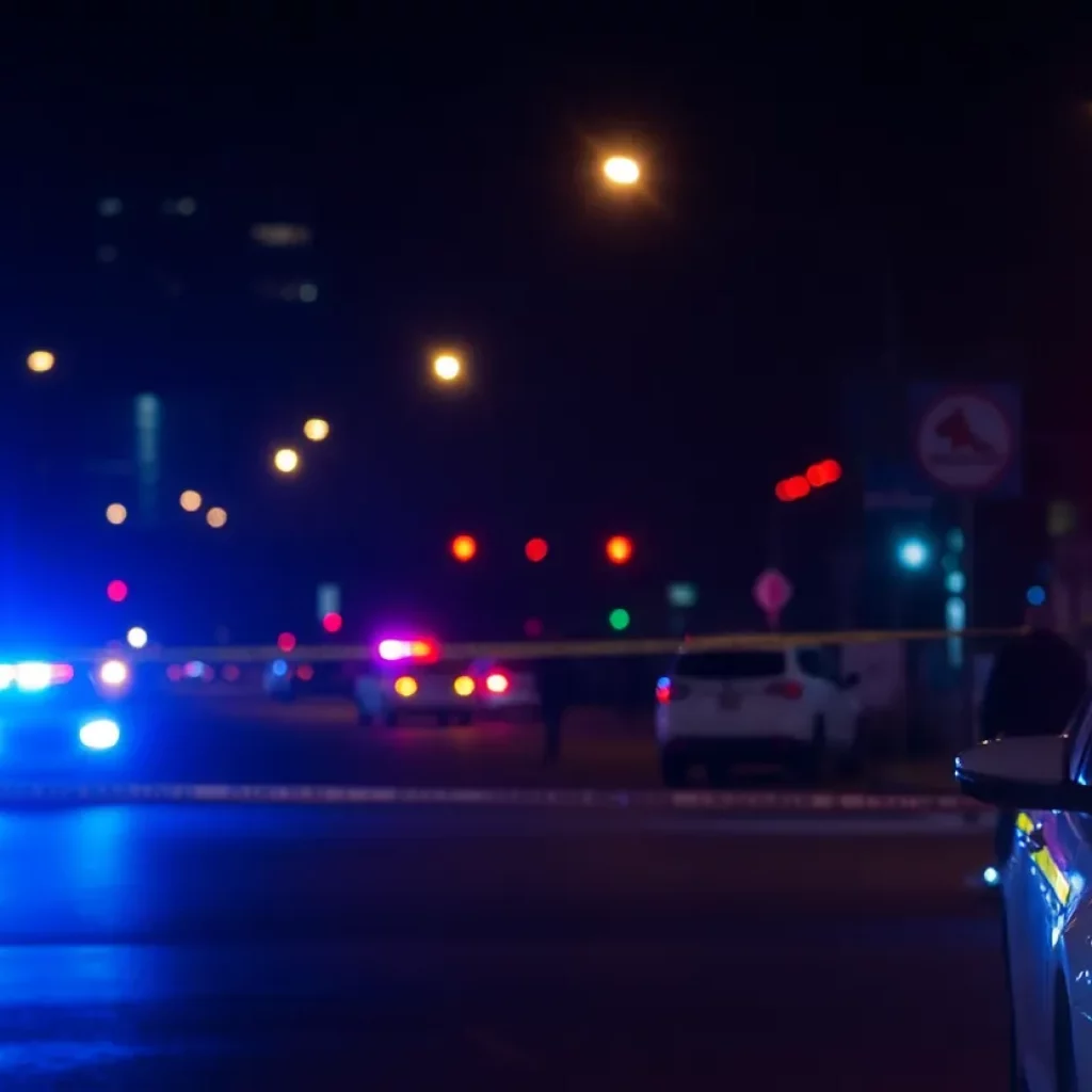 Police lights at a crime scene in Bowling Green