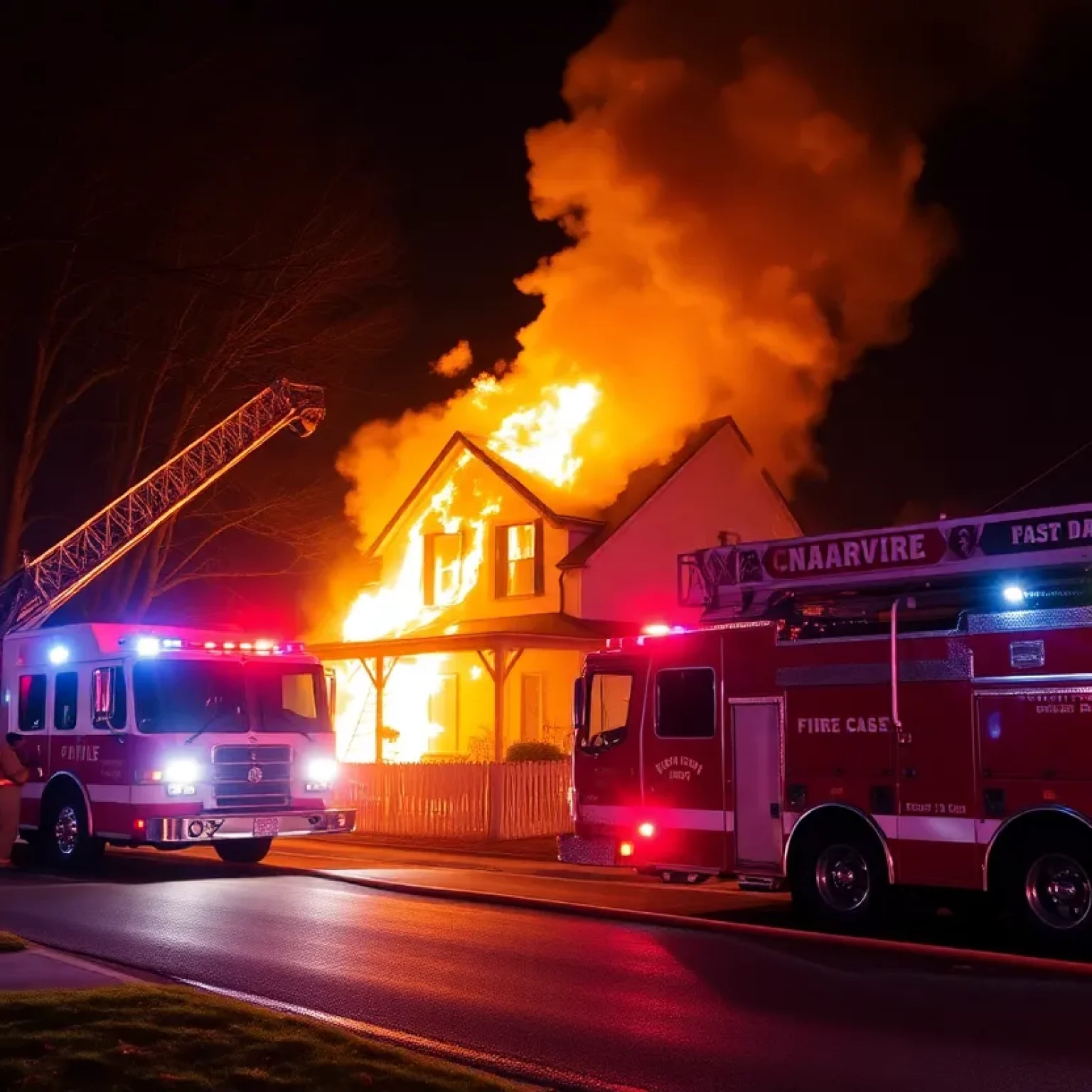 Firefighters battling a house fire in Bowling Green, Kentucky