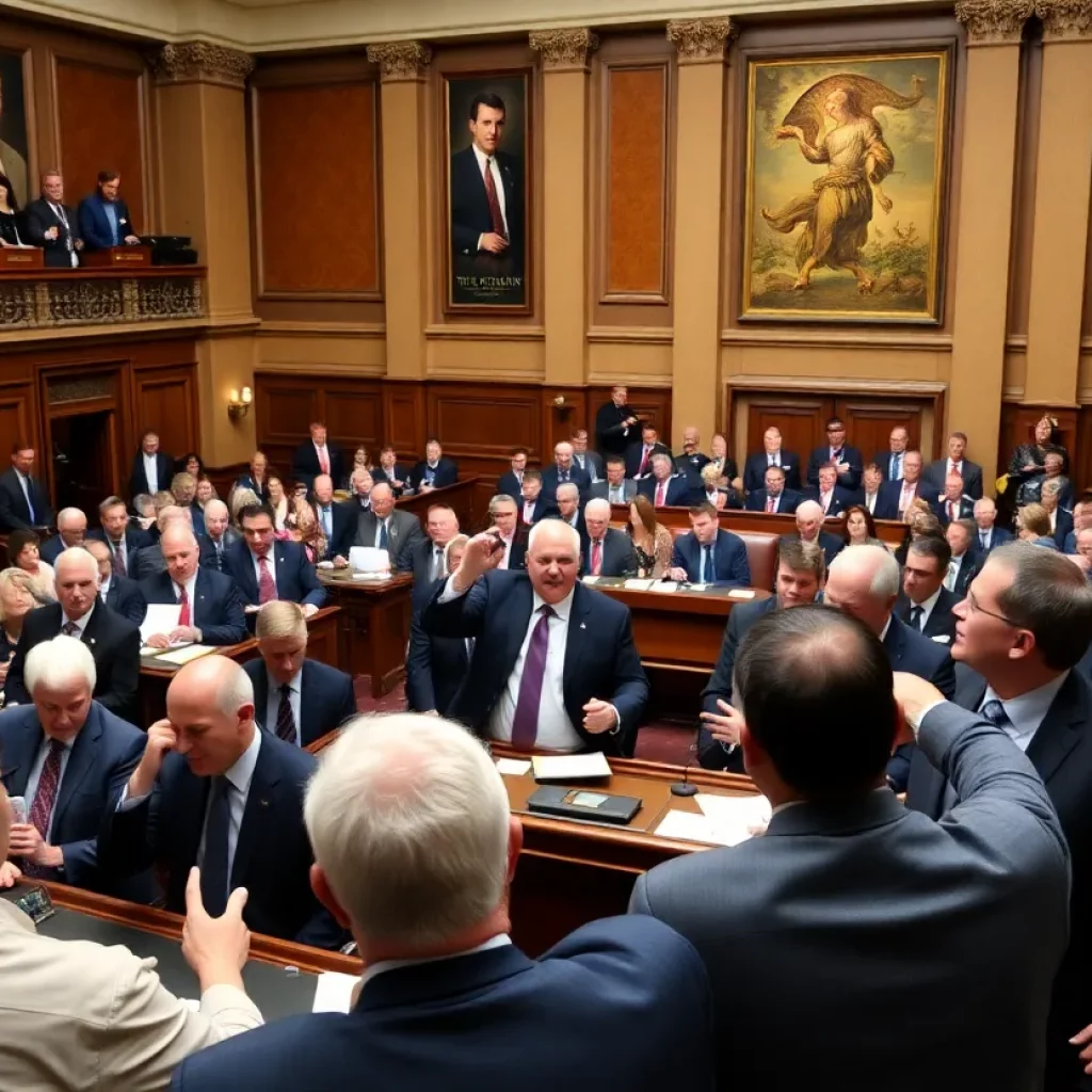 Legislators debating in the Minnesota House of Representatives