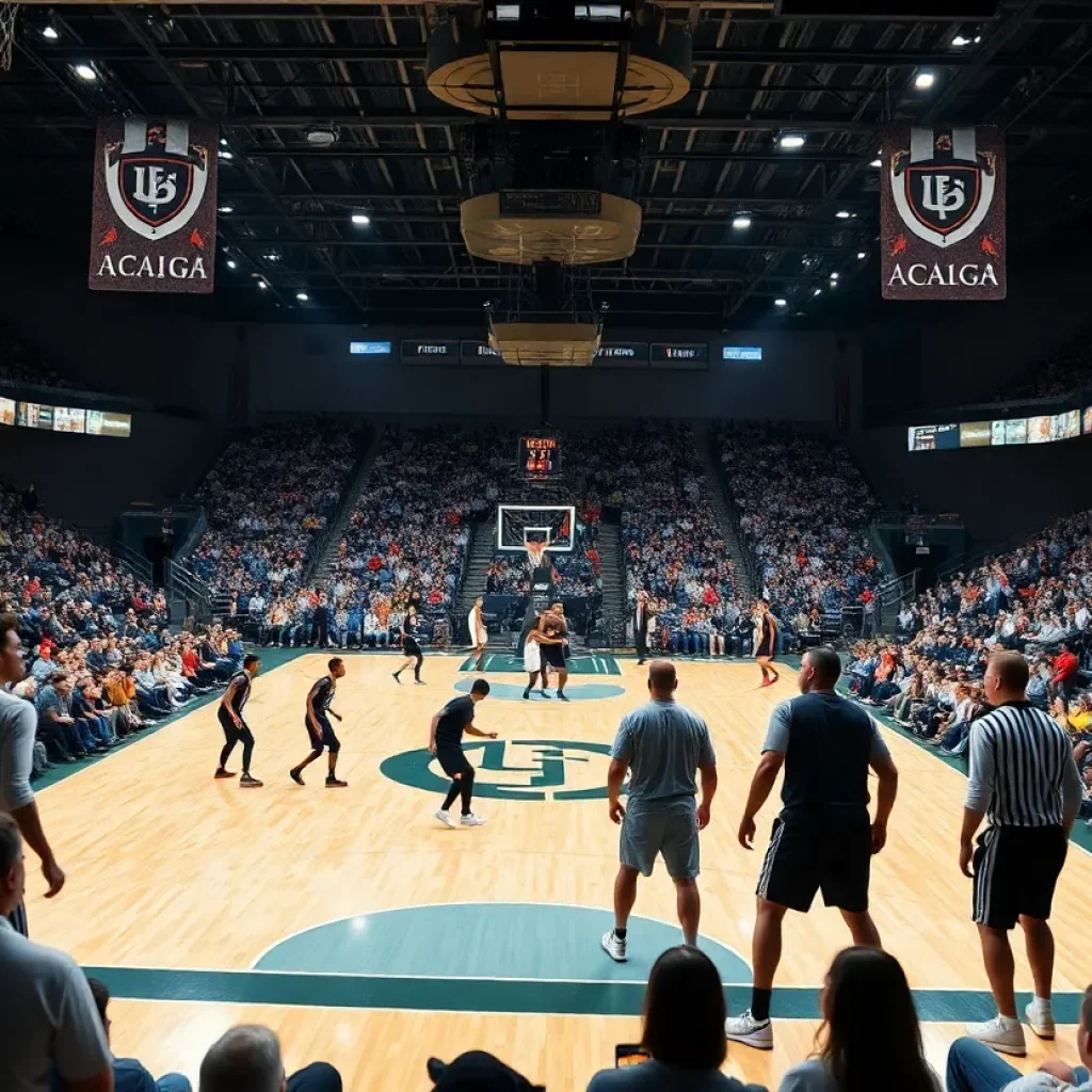 Sam Houston men's basketball team playing a game