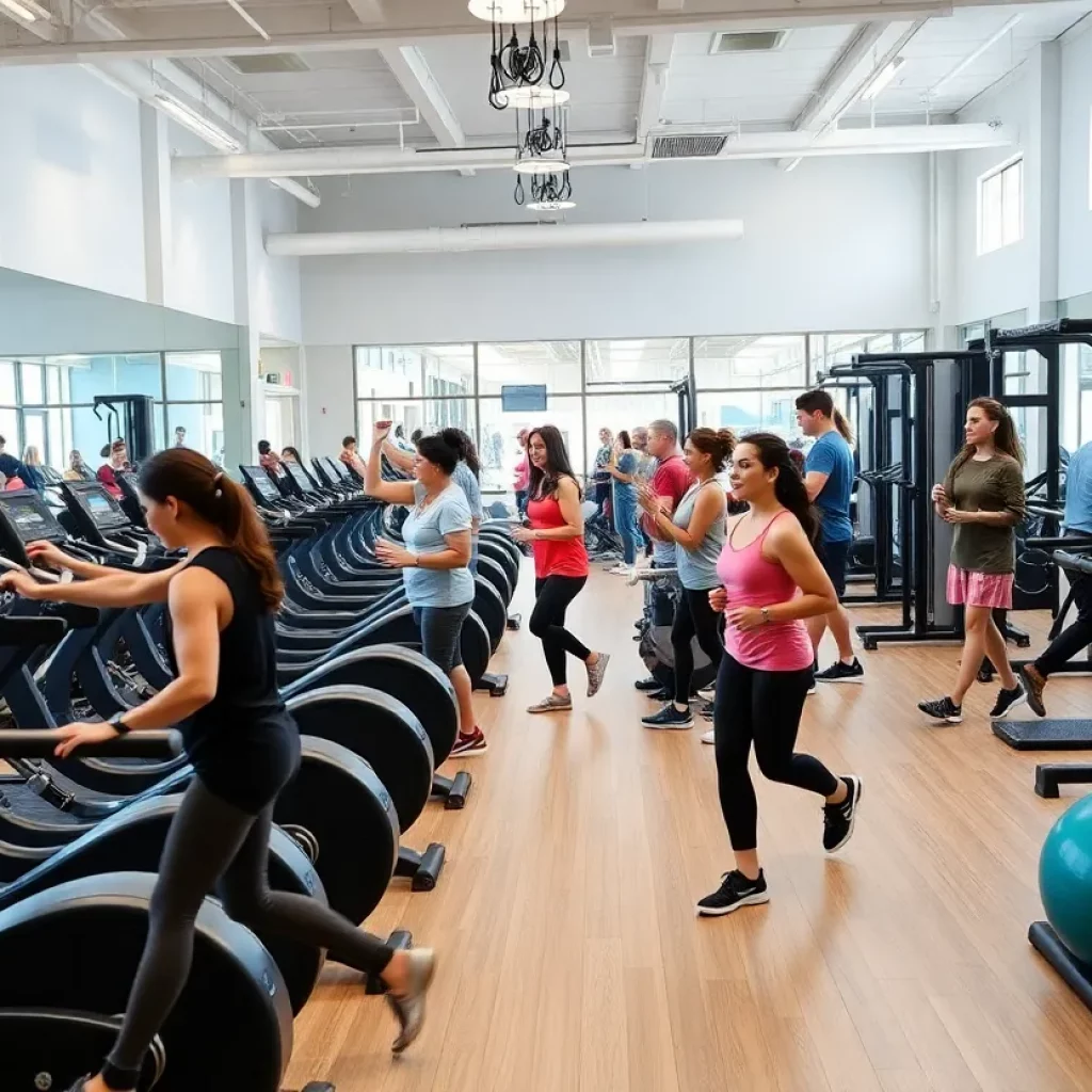 Members enjoying the newly renovated Total Fitness Connection gym