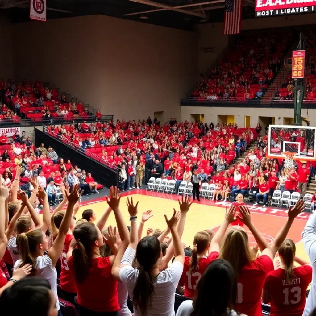 Western Kentucky Women's Basketball team celebrating on the court