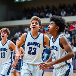 Lawrence North Wildcats and Warren Central Warriors in a basketball game