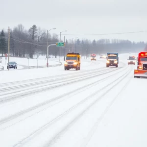 Snow-covered roads in Bowling Green Kentucky