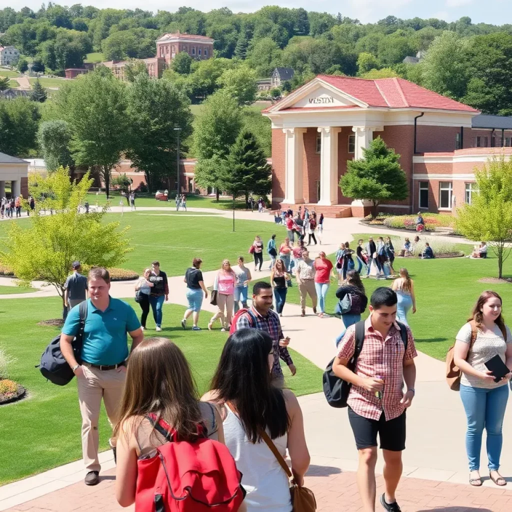 Students at WKU celebrating their Cherry Presidential Scholarship awards