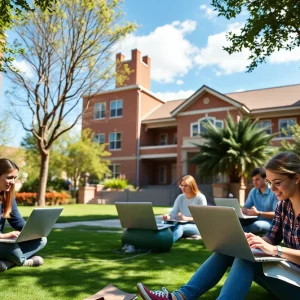 Western Kentucky University students engaged in online learning.