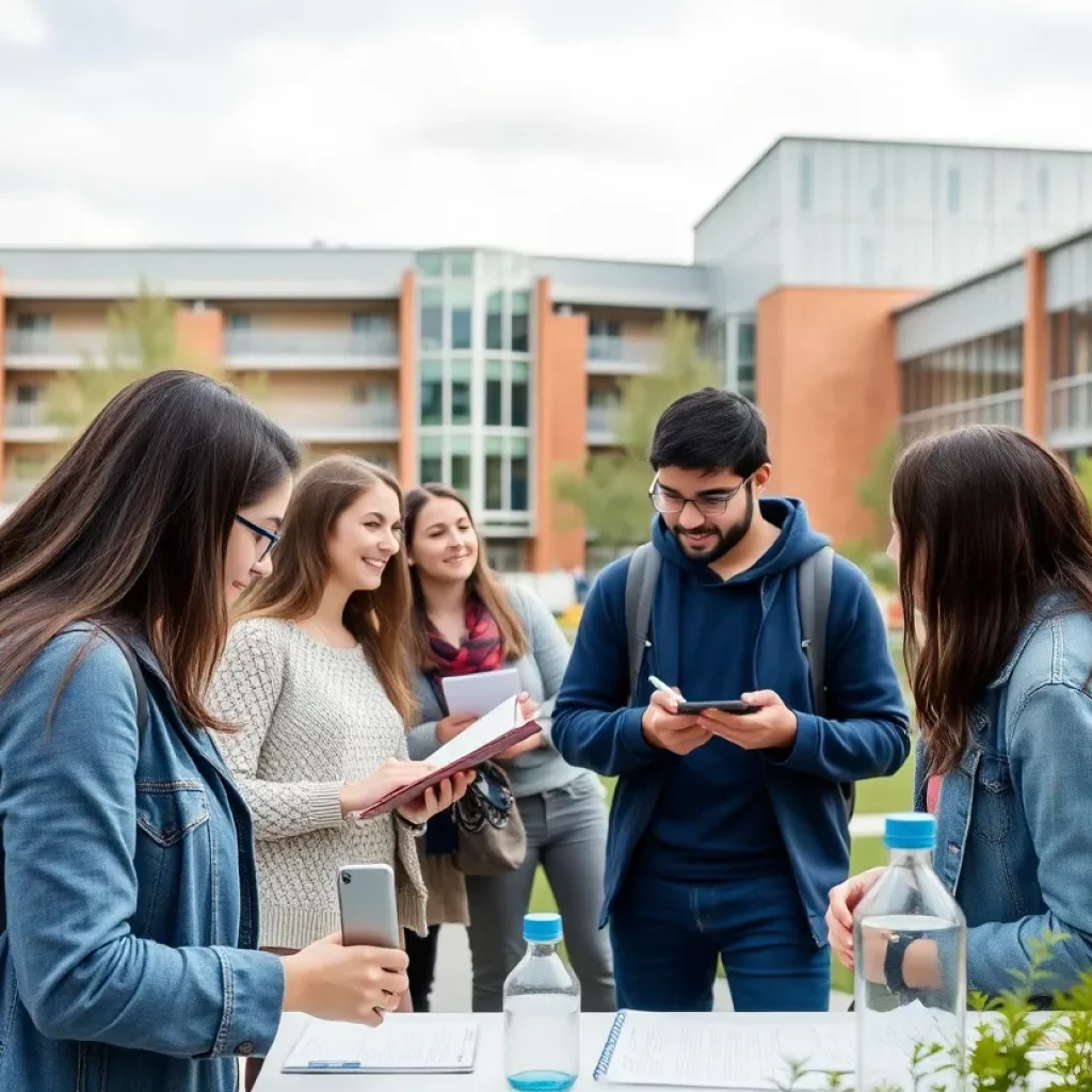 Students collaborating on research at WKU campus