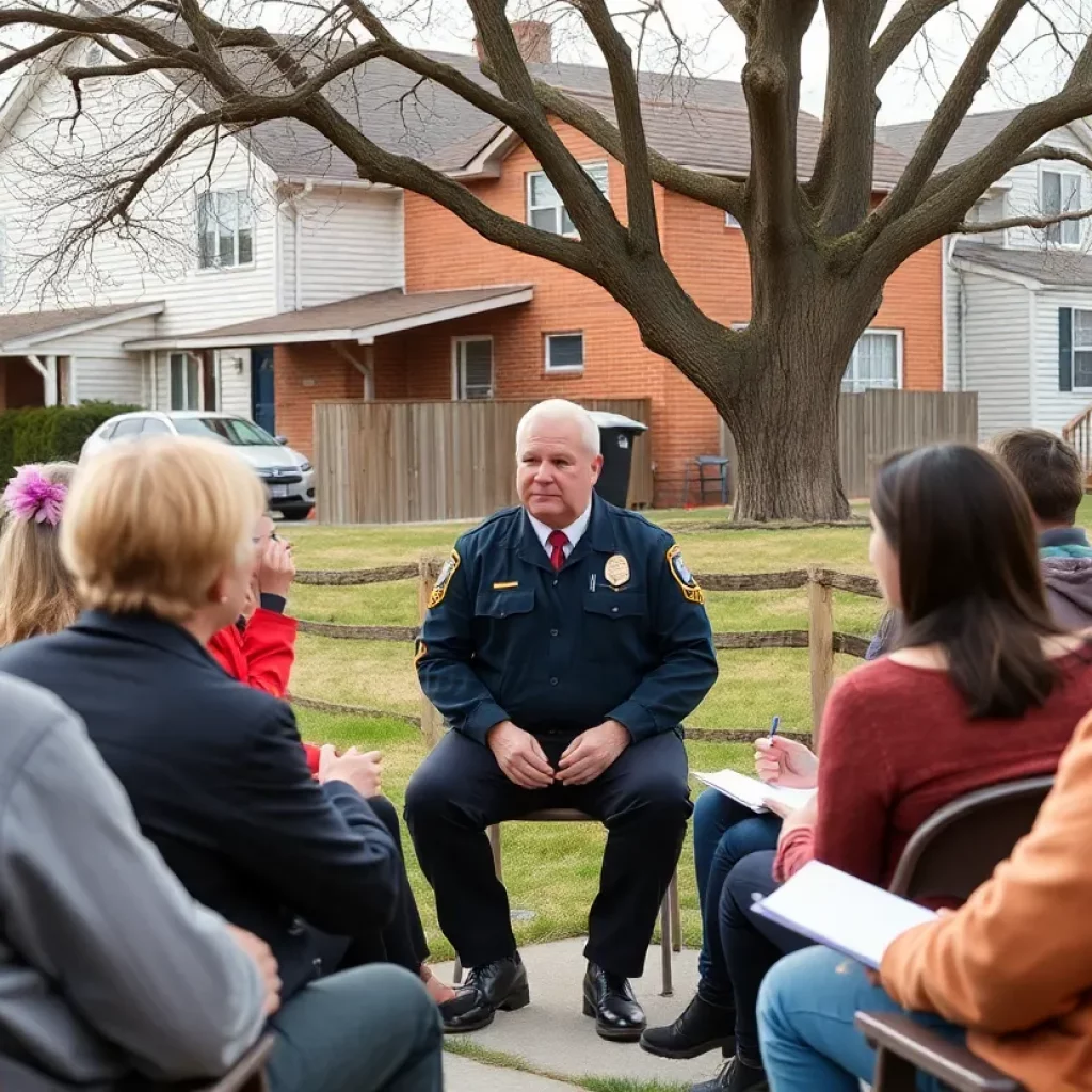 Residents discussing safety at a community meeting