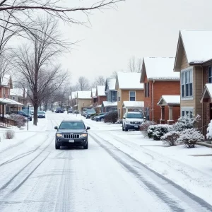 Snow-covered homes in Bowling Green during winter