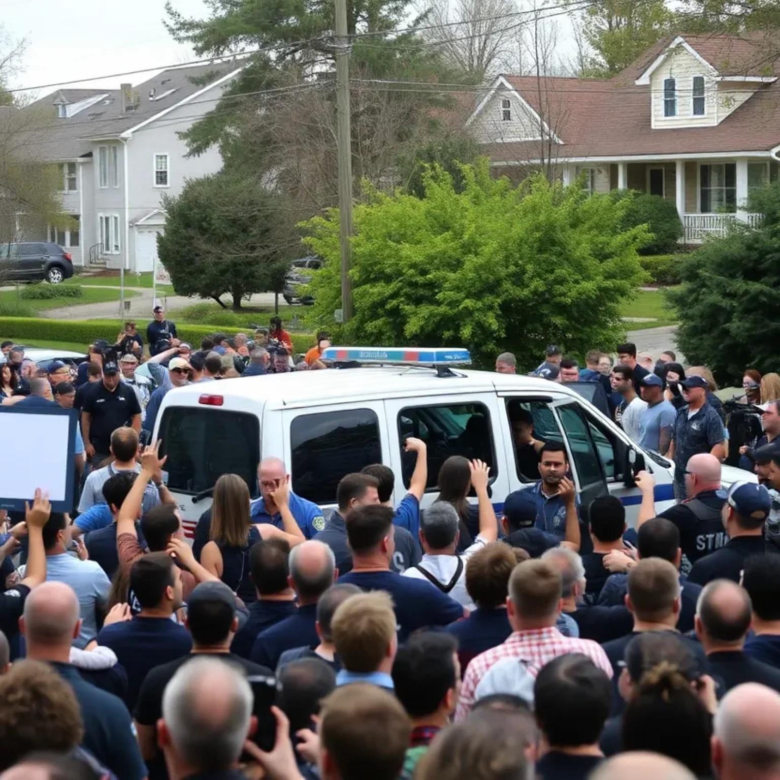 Crowd Surrounding Police Vehicle in Alvaton