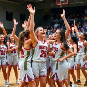 FIU women's basketball team celebrating a victory in a game