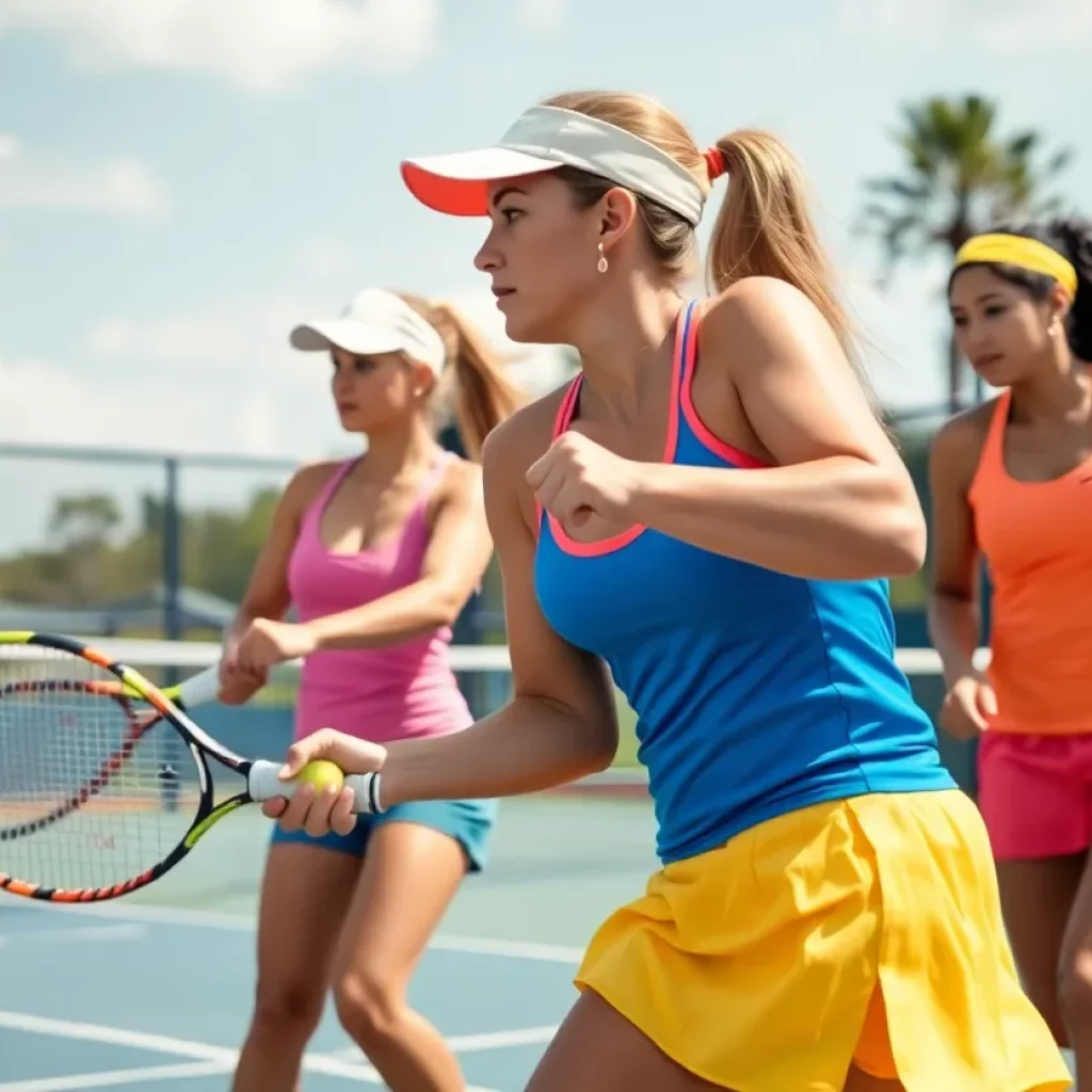 WKU Women's Tennis Team in action during a match